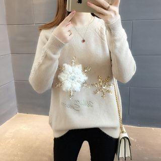 Sequined Snowflake Sweater