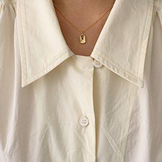 Rectangle-pendant Short Necklace