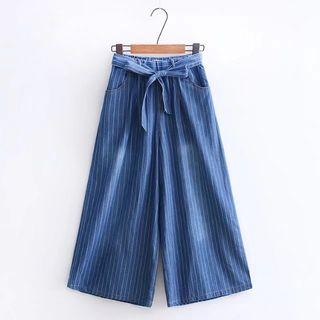 Striped Wide-leg Jeans