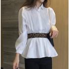 Sashed Peplum Shirt
