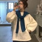 Lantern-sleeve Pullover / Knit Cape