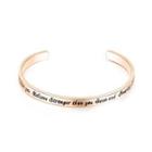 Simple And Fashionn Plated Rose Gold English Phrase Geometric 316l Stainless Steel Opening Bangle Rose Gold - One Size