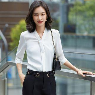 3/4-sleeve Blouse / Fitter Skirt / Set