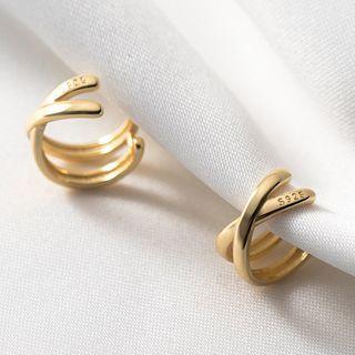 Layered Sterling Silver Cuff Earring