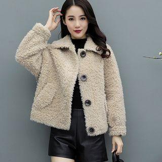 Faux Shearling Button Jacket / Undershorts