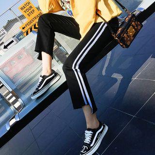 Stripe Boot-cut Jeans