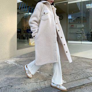 Faux-shearling Long Shirt Coat