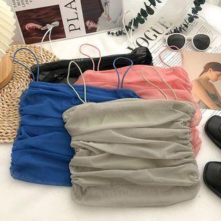 Shirred Mesh Camisole Top
