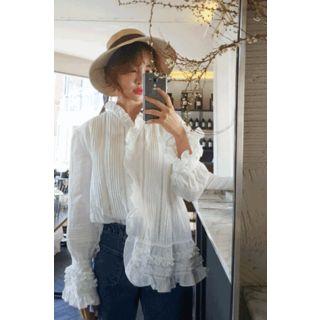 V-neck Frilled-trim Blouse