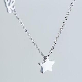 Lettering Star Necklace Silver - One Size