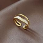 Layered Glaze Alloy Open Ring Gold - One Size