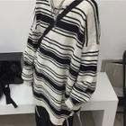 Striped Slit-hem Sweater