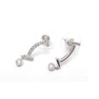 Rhodium Cute Dumbbell Earring Silver - One Size