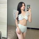 Set: Ruffle Knotted Bikini Top + High Waist Bottom