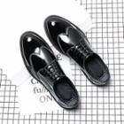 Genuine-leather Lace-up Wingtip Patent Dress Shoes