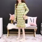 Heart Pattern Long-sleeve Knit Dress