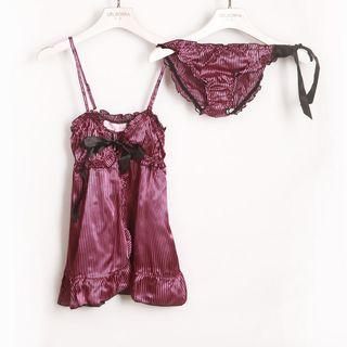 Set: Patterned Sleep Dress + Panties