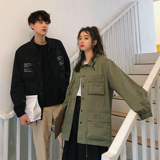 Couple Matching Long-sleeve Pocketed Shirt