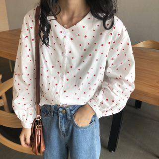 All Over Heart Shirt White - One Size