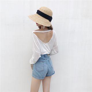 Cut Out Back Long Sleeve T-shirt