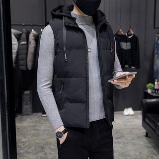 Print Padded Hooded Vest