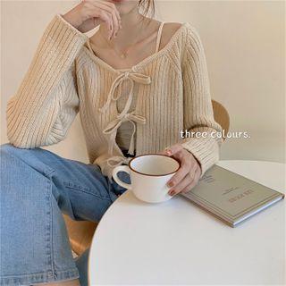 Ribbed Sweater / Halter-neck Knit Top