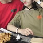 Couple Matching Numbering Elbow-sleeve T-shirt