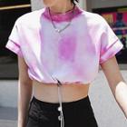 Short-sleeve Cropped Tie Dye T-shirt