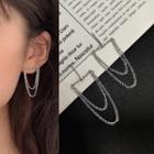 Alloy Chained Earring 1 Pair - Alloy Chained Earring - White Gold - One Size