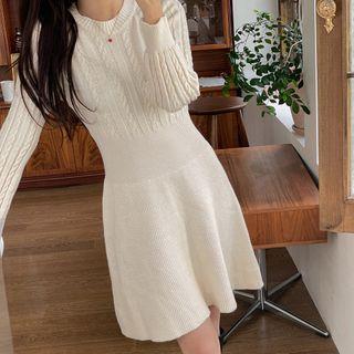 Fit & Flare Cable-knit Dress
