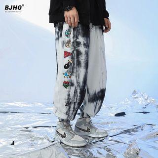 Embroidered Tie Dye Harem Pants