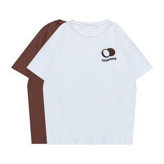 Coconut Embroidered Short Sleeve T-shirt