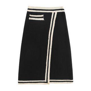 Contrast Trim Knit Skirt