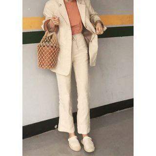 Drawstring Wide-leg Linen Pants