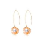 Fashion And Elegant Plated Rose Gold Geometric Pearl 316l Stainless Steel Earrings Rose Gold - One Size