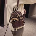 Leopard Print Faux Leather Backpack
