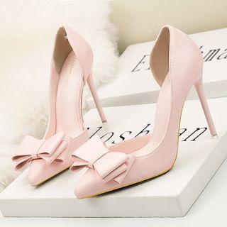 Stiletto Heel Bow Dorsay Pumps