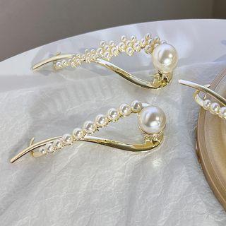 Faux Pearl / Flower Alloy Hair Clip