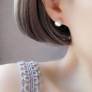 Brush Sterling Silver Earring 1 Pair - Silver - One Size