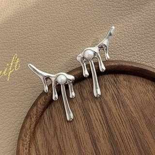 Melting Faux Pearl Alloy Earring