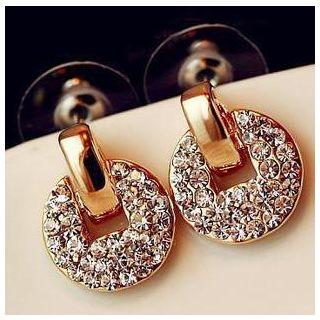 Rhinstone Coins Earrings