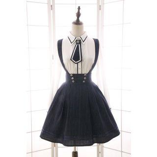 Pinstripe Suspender Skirt