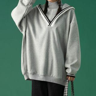 Mock-neck Sailor Collar Sweatshirt