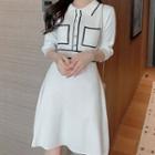 3/4-sleeve Mini A-line Knit Dress