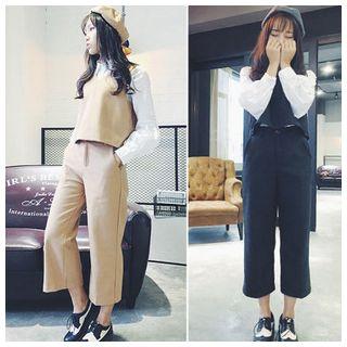 Set: Cropped Vest + Cropped Straight Cut Pants