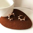 Branches Faux Pearl Open Hoop Earring 1 Pair - White & Gold - One Size