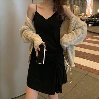 Spaghetti Strap Shift Dress Black - One Size