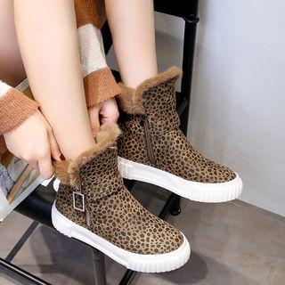 Leopard Print Snow Boots