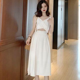 Spaghetti Strap Midi Cutout Dress