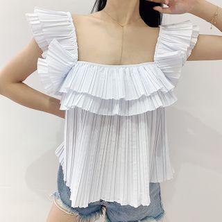 Ruffled Pintuck Camisole Top